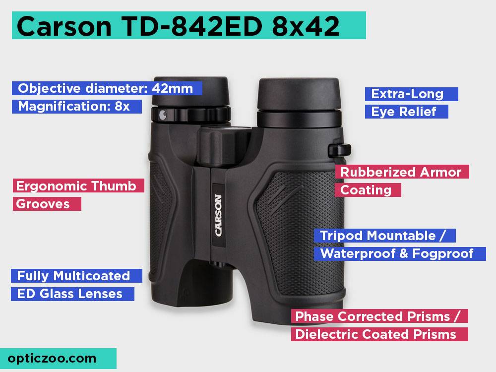 Carson TD-842ED 8x42 Review, Pros and Cons.