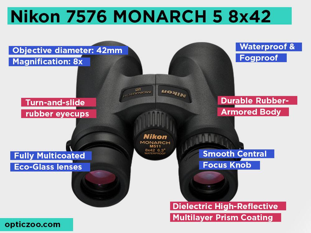  Nikon 7576 MONARCH 5 8x42 Revisión, Pros y Contras. Consulte nuestra Mejor Selección Para Observar Las Estrellas Nocturnas 2018