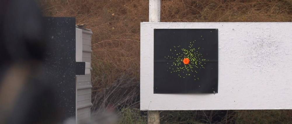The pattern is measured by the number pellets on the surface of the target at a particular distance