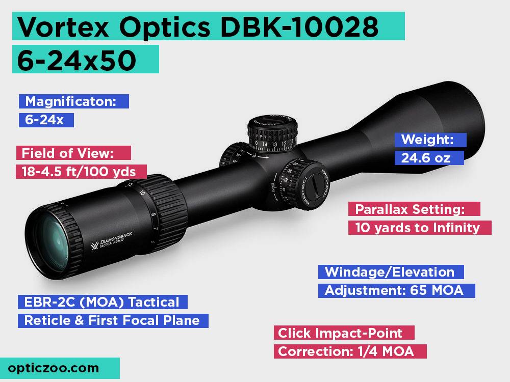 Vortex Optics DBK-10028 6-24x50 Review, Pros and Cons