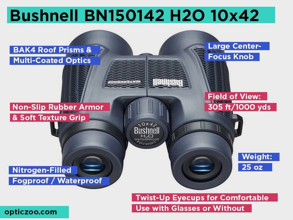 Bushnell BN150142 H2O 10x42 Review, Pros and Cons