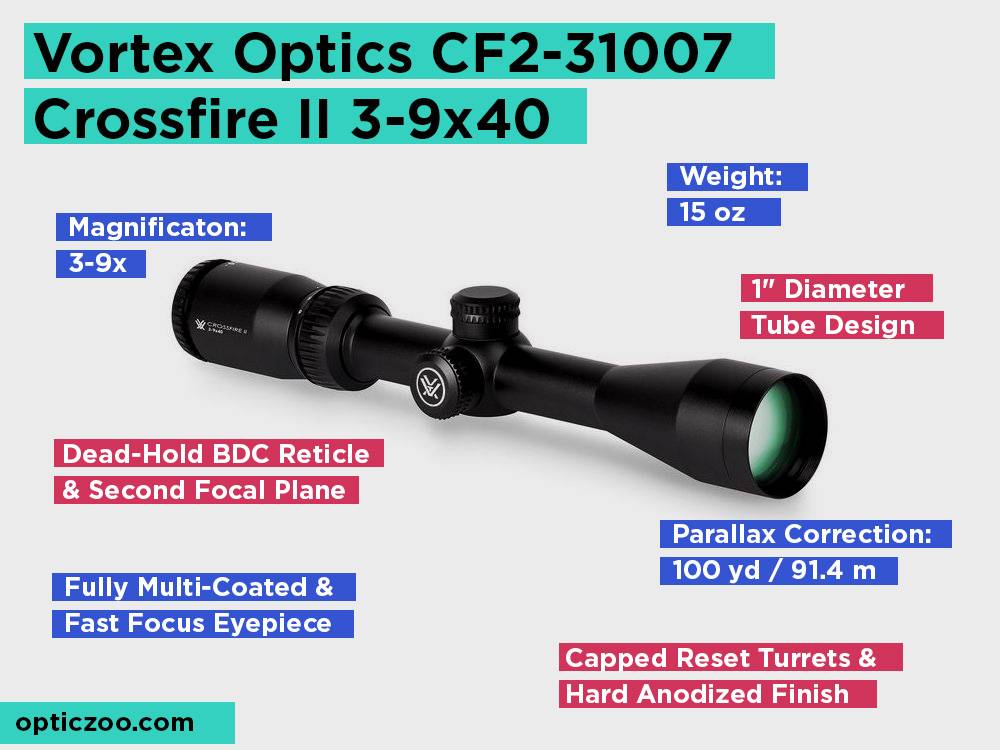Vortex Optics CF2-31007 Crossfire II 3-9x40 Review, Pros and Cons