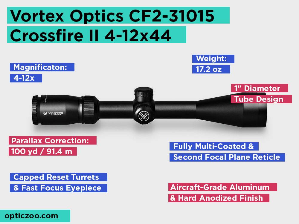 Vortex Optics CF2-31015 Crossfire II 4-12x44 Review, Pros and Cons