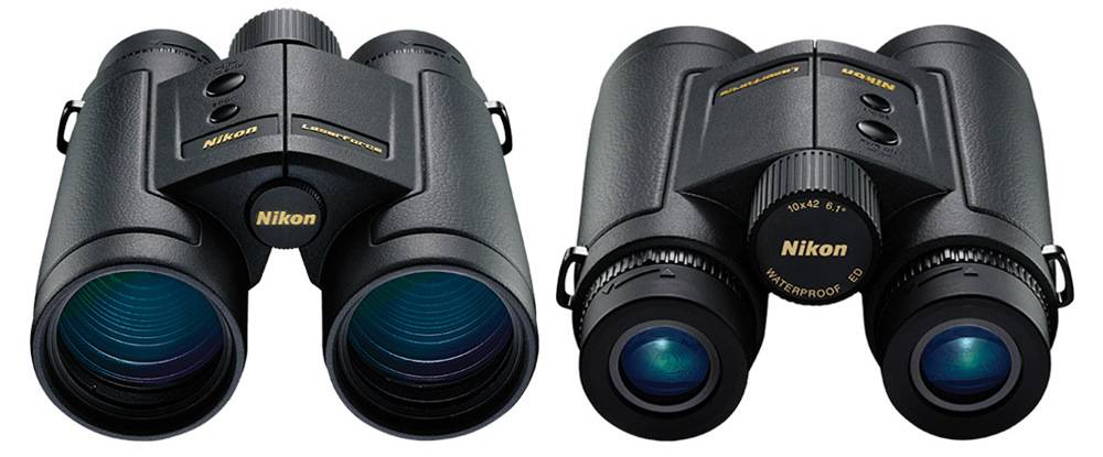 Nikon 16212 LaserForce 10x42 rangefinder bino uses multicoated lenses