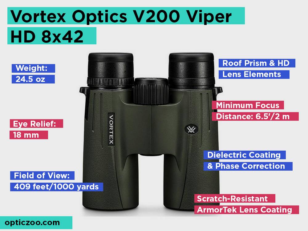 Vortex Optics V200 Viper HD 8x42 Review, Pros and Cons