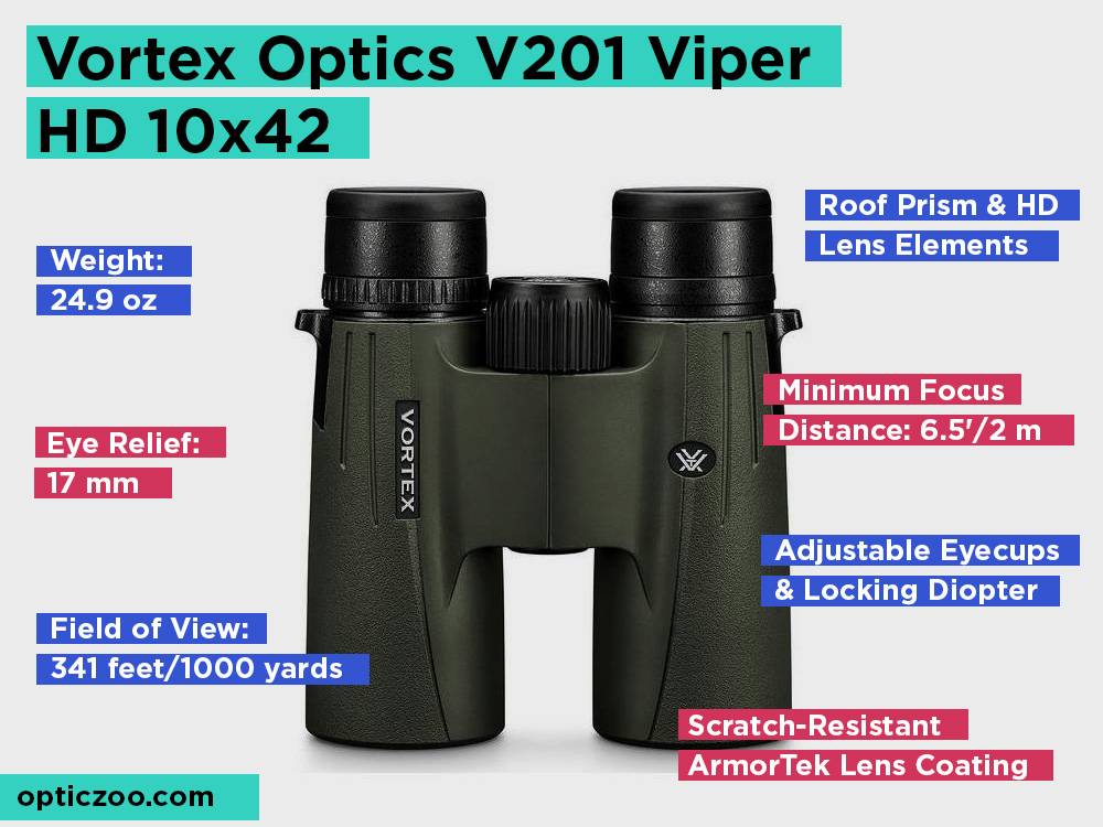 Vortex Optics V201 Viper HD 10x42 Review, Pros and Cons