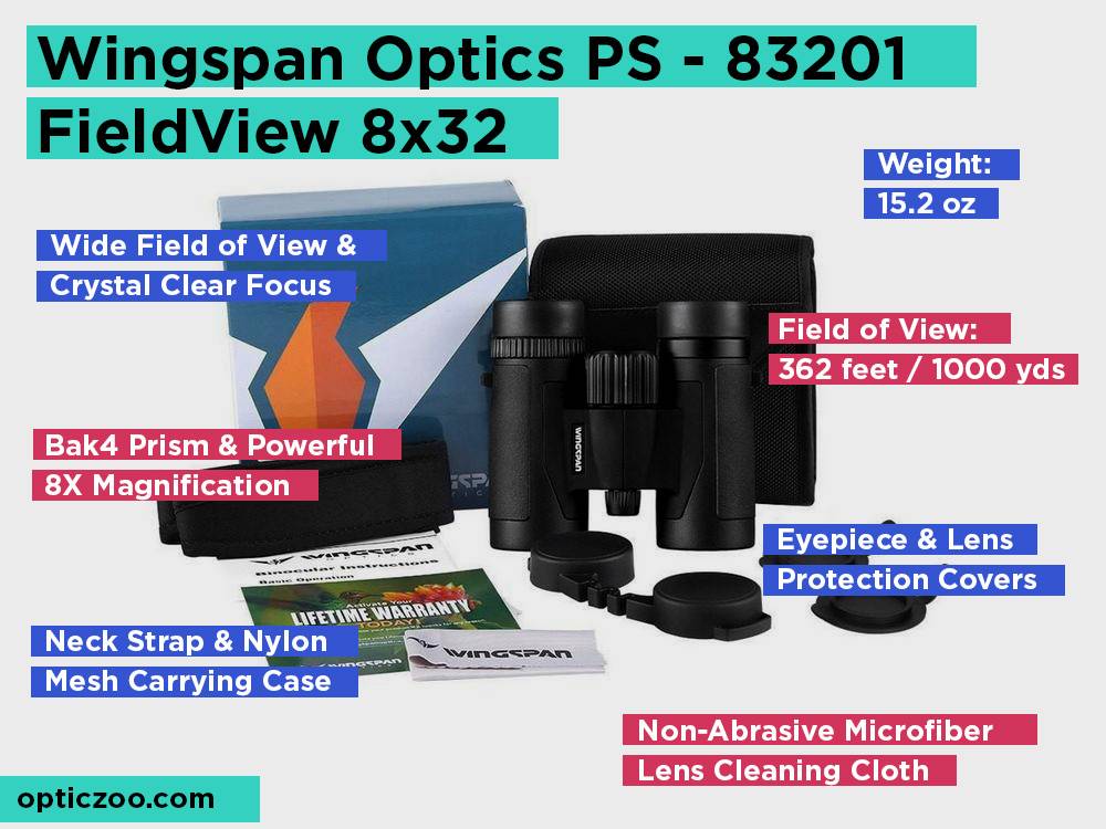 Wingspan Optics PS - 83201 FieldView 8x32 Review, Pros and Cons