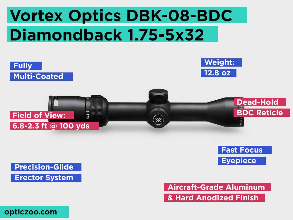 Vortex Optics DBK-08-BDC Diamondback 1.75-5x32 Review, Pros and Cons