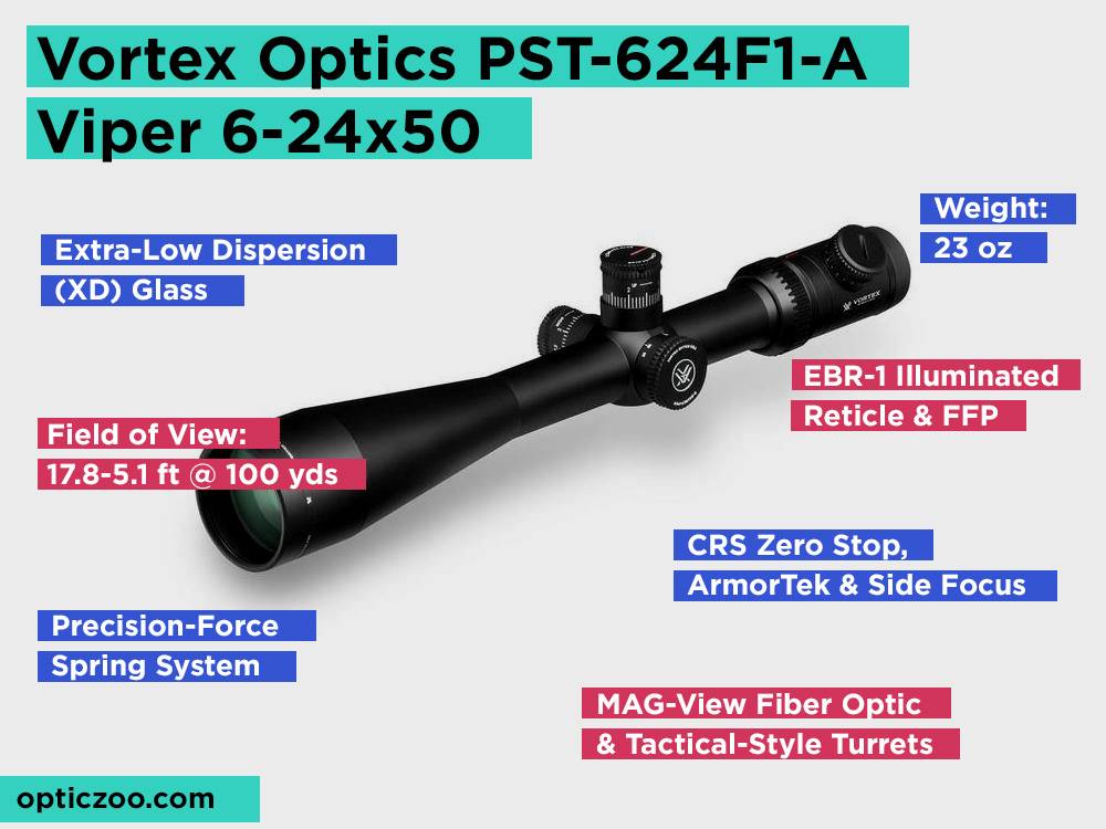 Vortex Optics PST-624F1-A Viper 6-24x50 Review, Pros and Cons