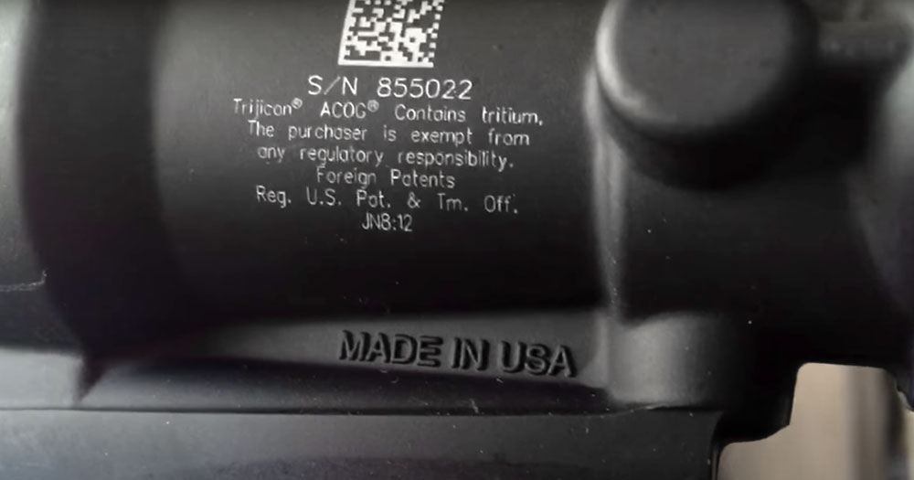 ACOG scopes are made by Trijicon, USA
