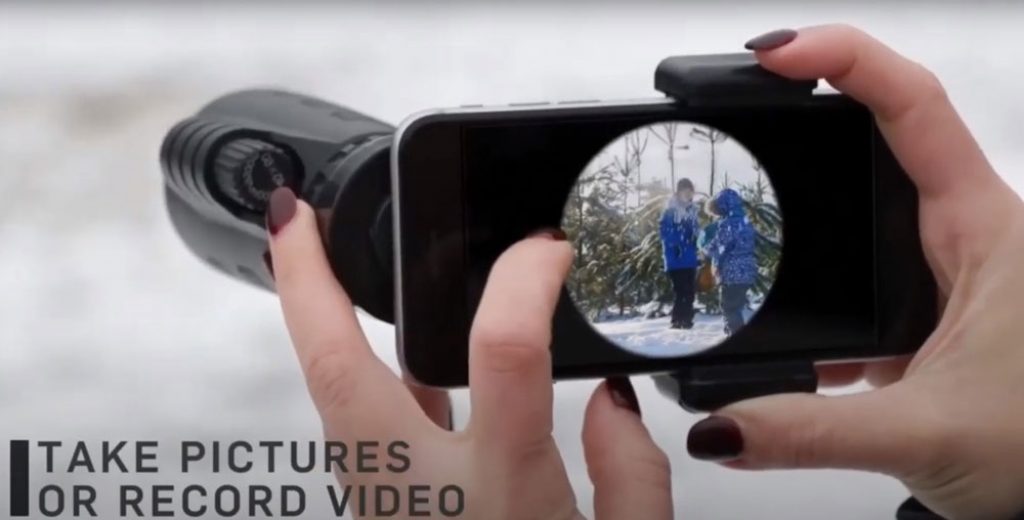 The Starscope Monocular can be used with a phone adapter