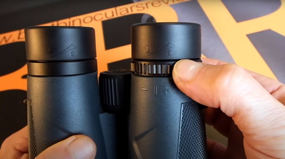Locate the diopter adjustment on your binoculars