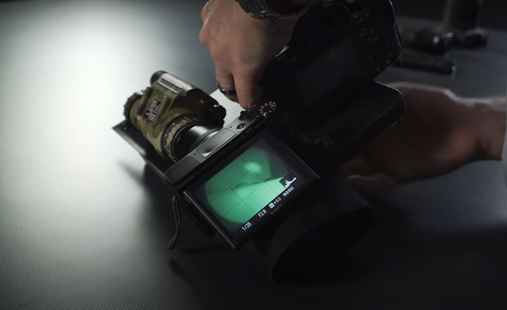 These devices use a screen that emits a green light when exposed to an intense light source